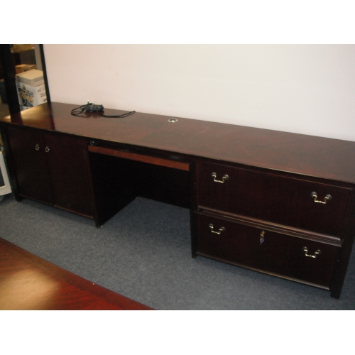 Executive Desk & Oversized Credenza, Starburst Cherry Allsold.ca